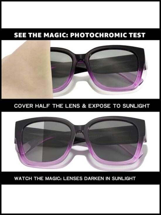 Polarized Photochromic Sunglasses for Women Men Oversized Fit Over Glasses UV main image 4